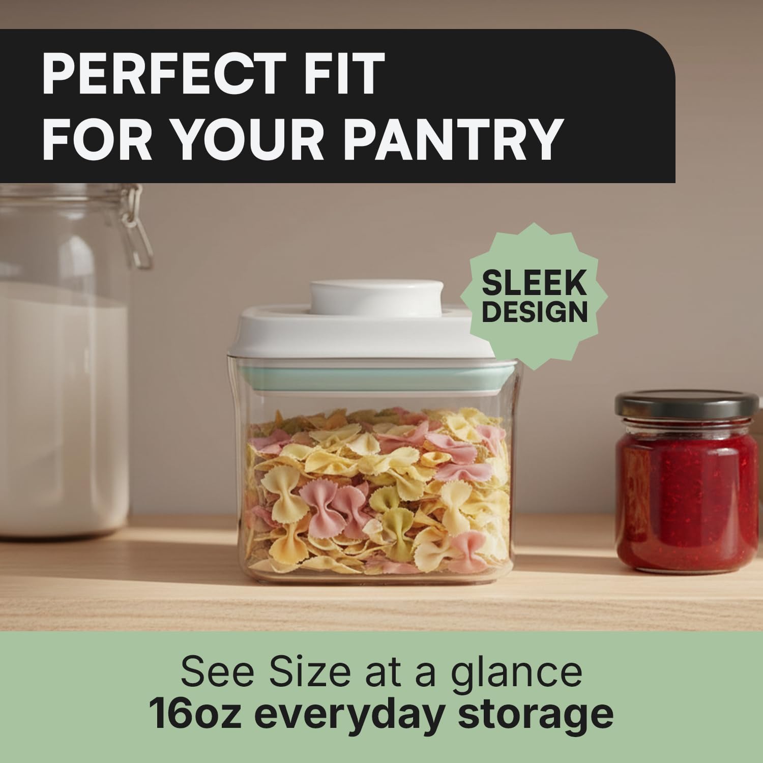 iChewie Bop Top 16 oz square container ideal for meals and snacks.