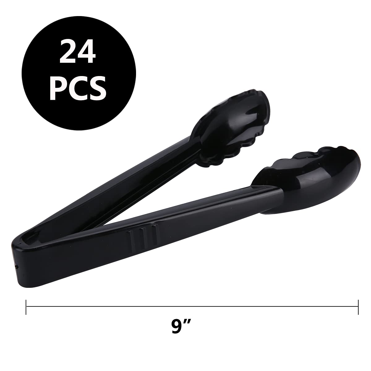ICHROSAYA scalloped-head tongs provide a secure grip when serving foods.