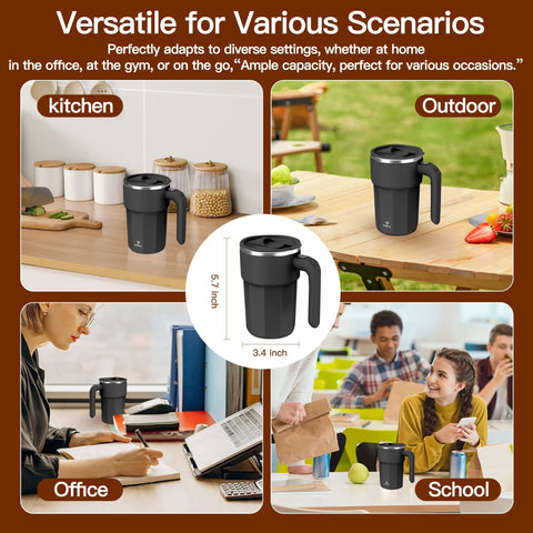 ICOECO rechargeable, quiet motor supports subtle office stirring