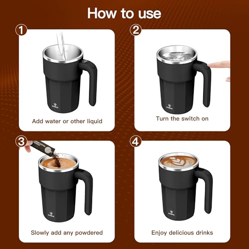 ICOECO self-stirring action demonstrates fast mixing for coffee