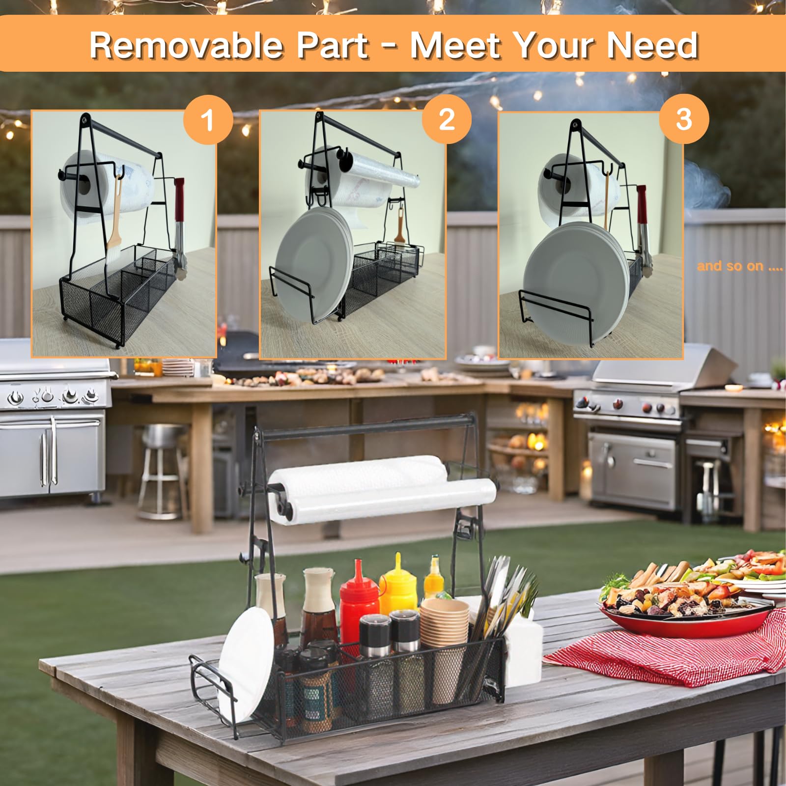 ICOHOT Grill Caddy showcases rust-resistant mesh for durable outdoor use.