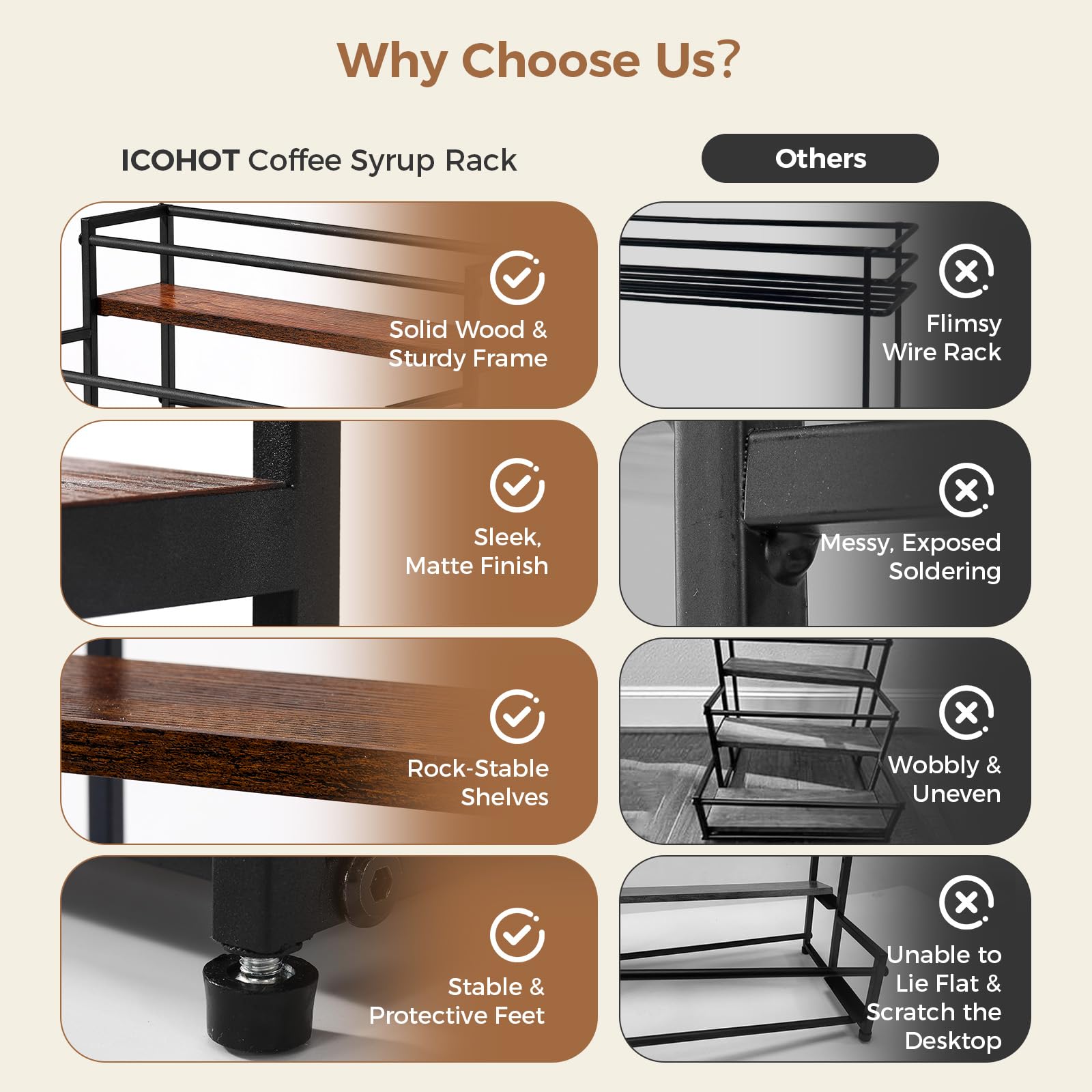 ICOHOT space-saving-solution frees countertop clutter at home or cafe.