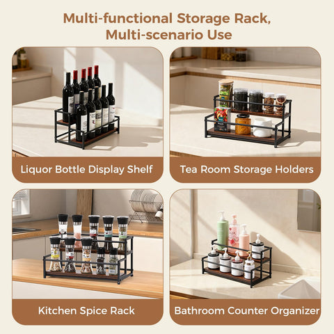 ICOHOT two-tier-rack-for-bars fits compact bars with elegant display.