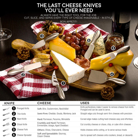ICOSA Living Lunar cheese knife set stainless-steel handles with durable, premium feel.