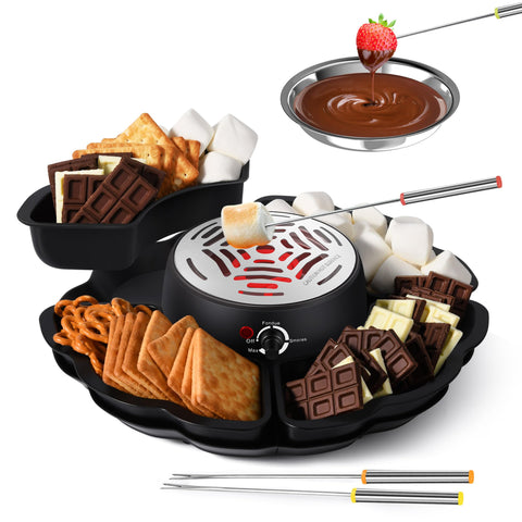 ICRINA 2-in-1 smores maker with fondue set for cozy indoor gatherings.