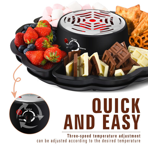 ICRINA adjustable temperature control for precise melting and toasting.