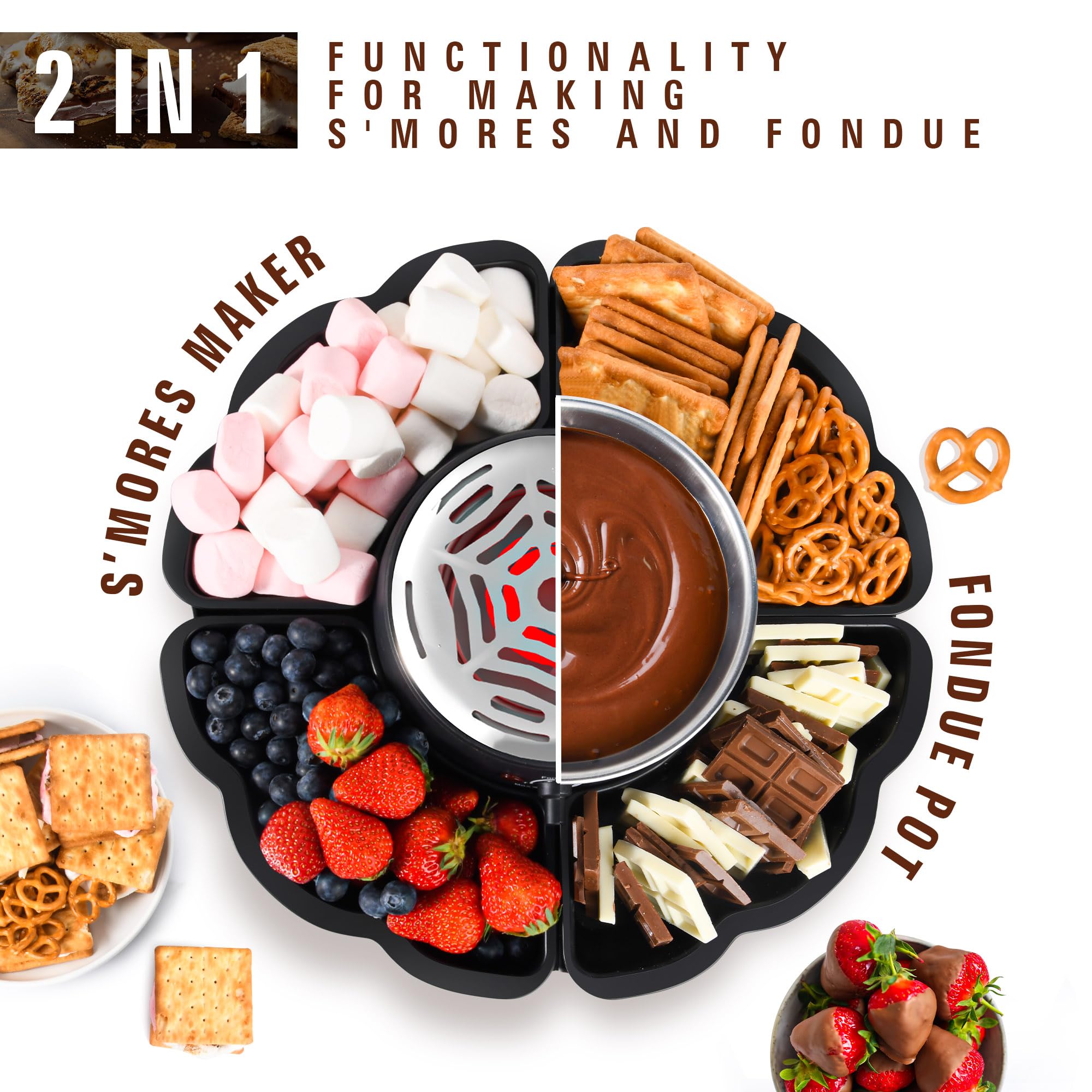 ICRINA table-top indoor smores kit designed for family movie nights.