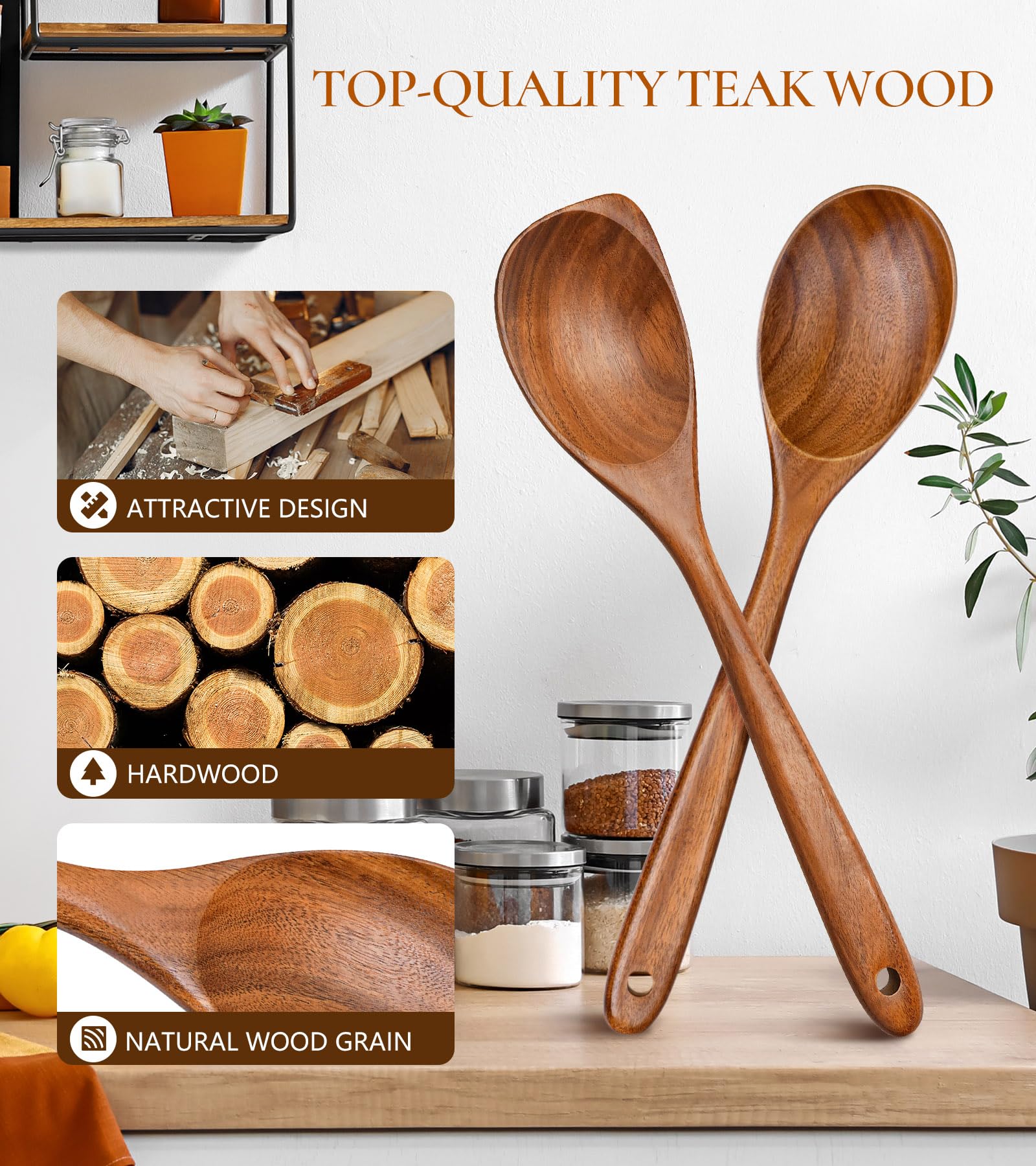 ICSTI teak corner spoon ideal for scraping corners and reaching fiddly spots