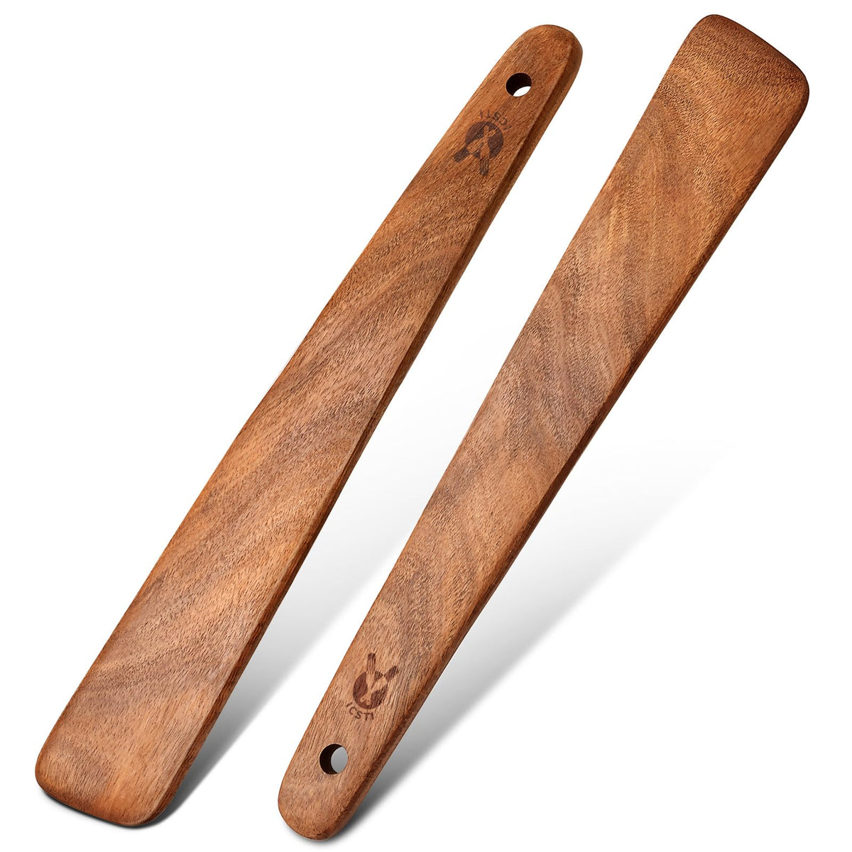 ICSTI teak spatula 12in flat spatula for easy flipping and sautéing