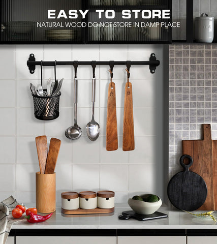 ICSTI teak spatula nonstick friendly surface protects coatings while stirring