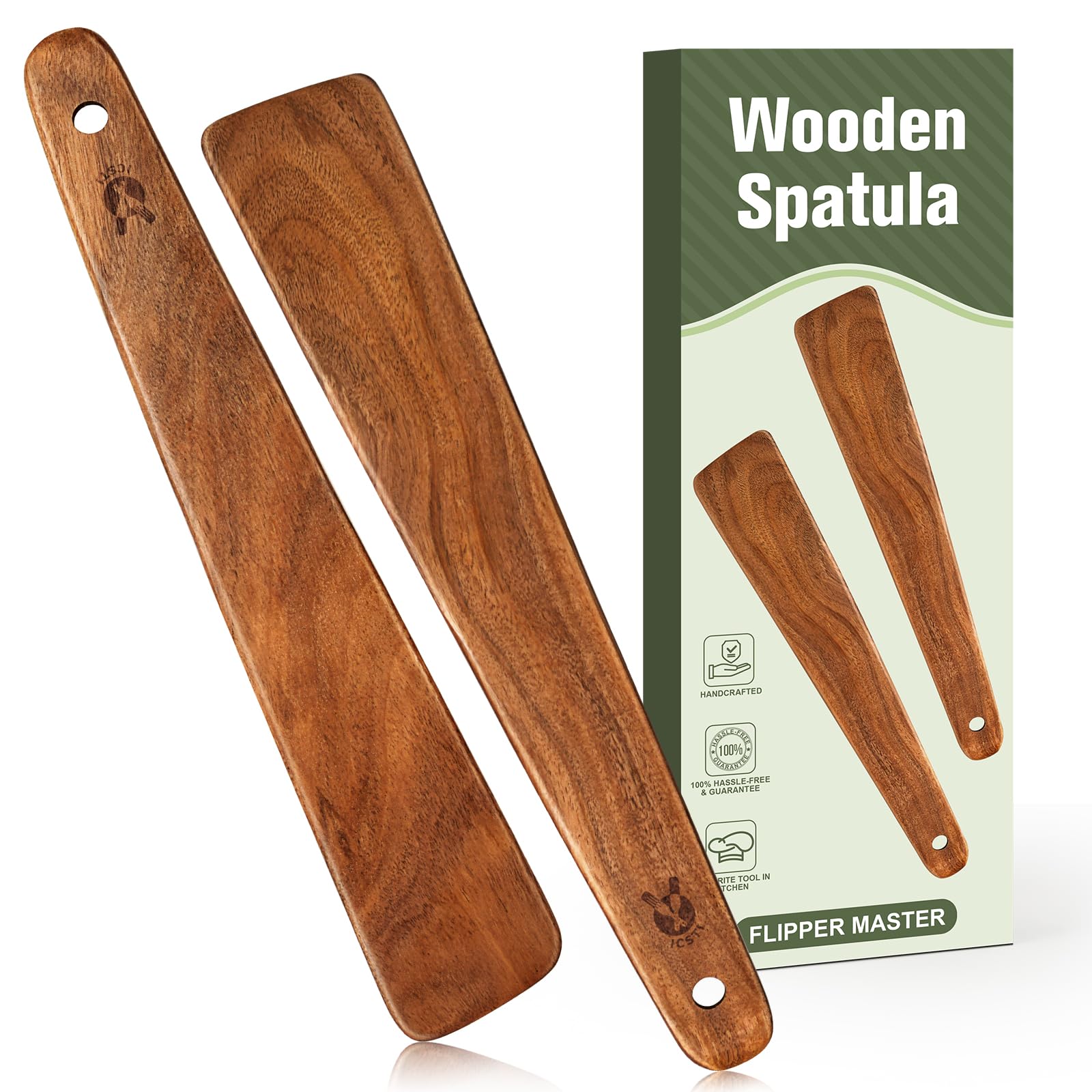 ICSTI teak spatula set of 2 offers versatile kitchen tools