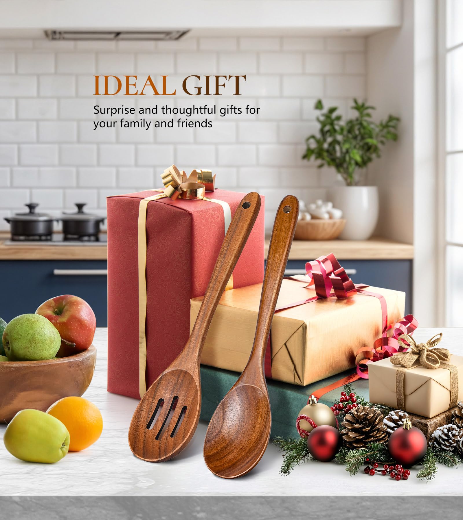 ICSTI teak utensils durable and nonstick-friendly for everyday use