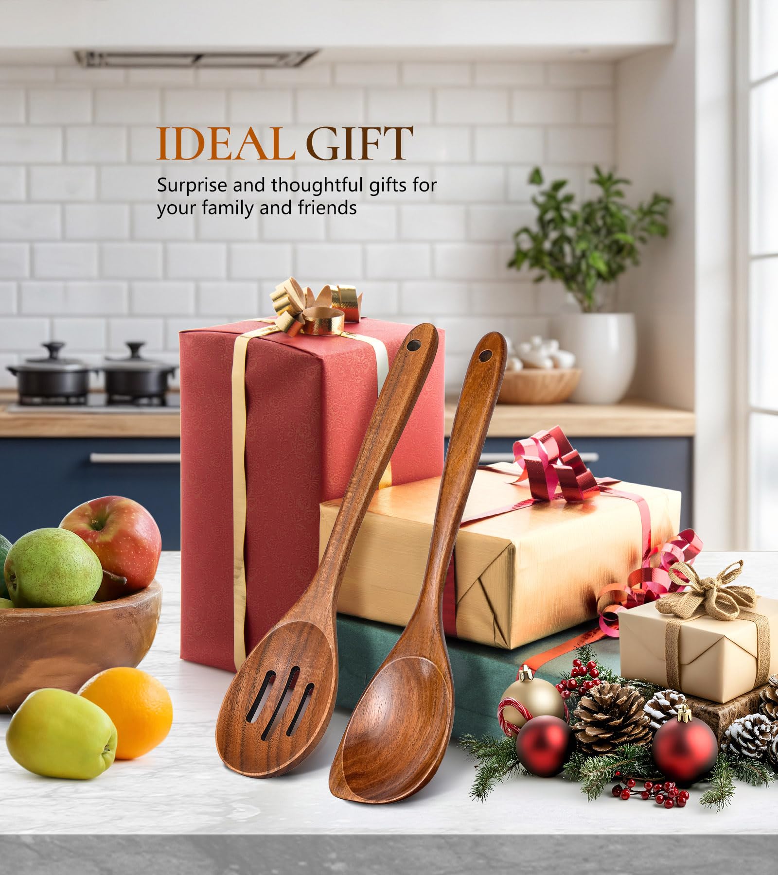 ICSTI teak wood grain detail ideal for nonstick cookware.