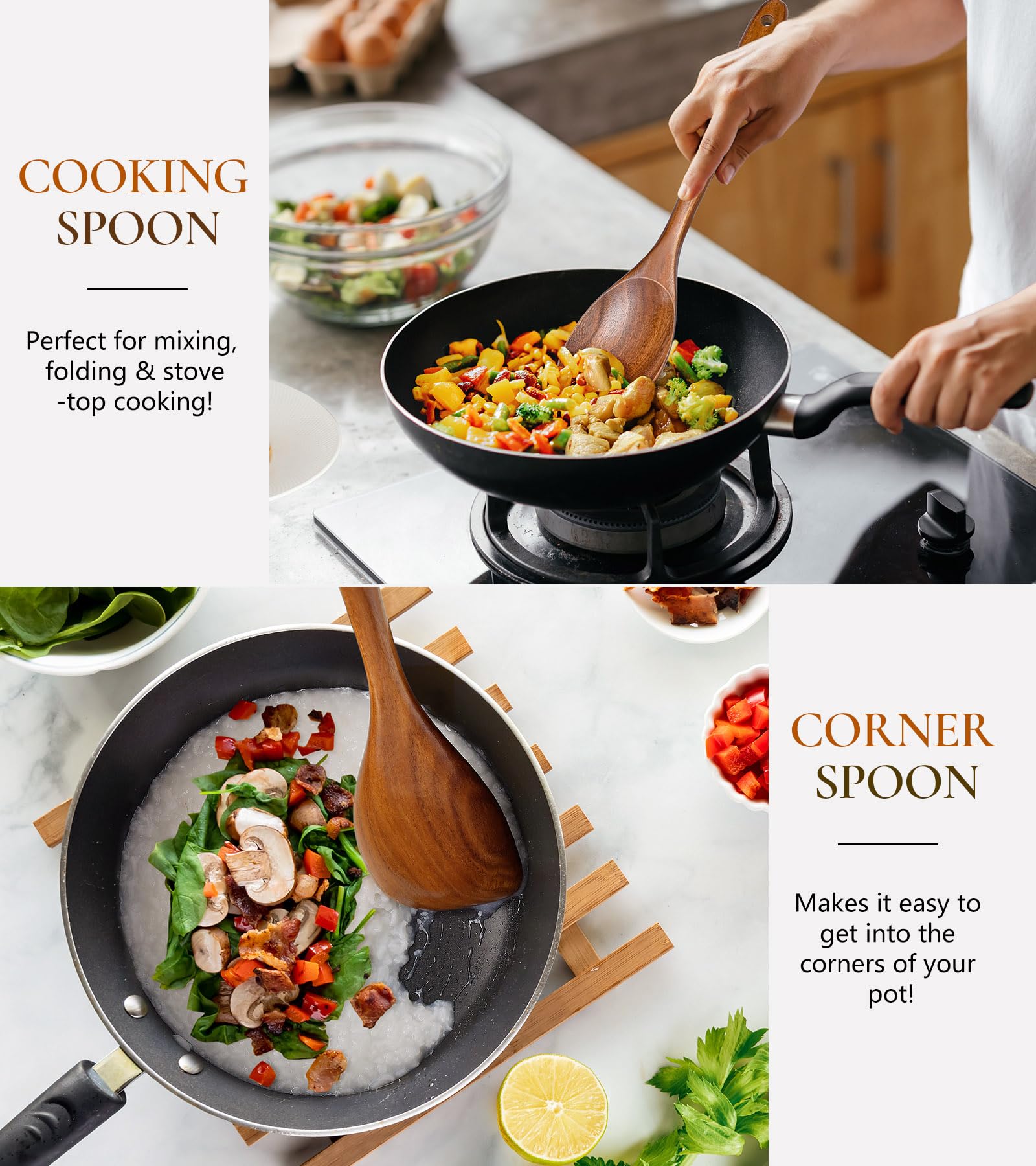 ICSTI teak spoon highlights close-grained durability for smooth meal prep