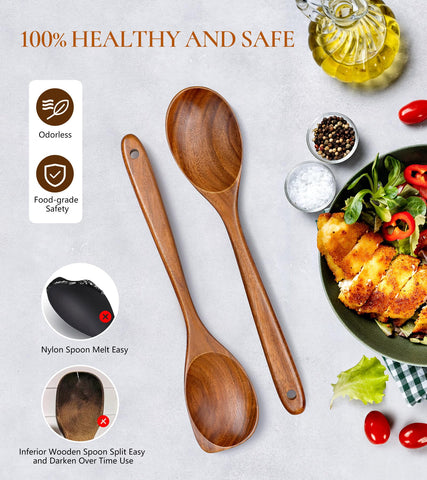 ICSTI teak spoons are easy to clean with warm water and mild soap