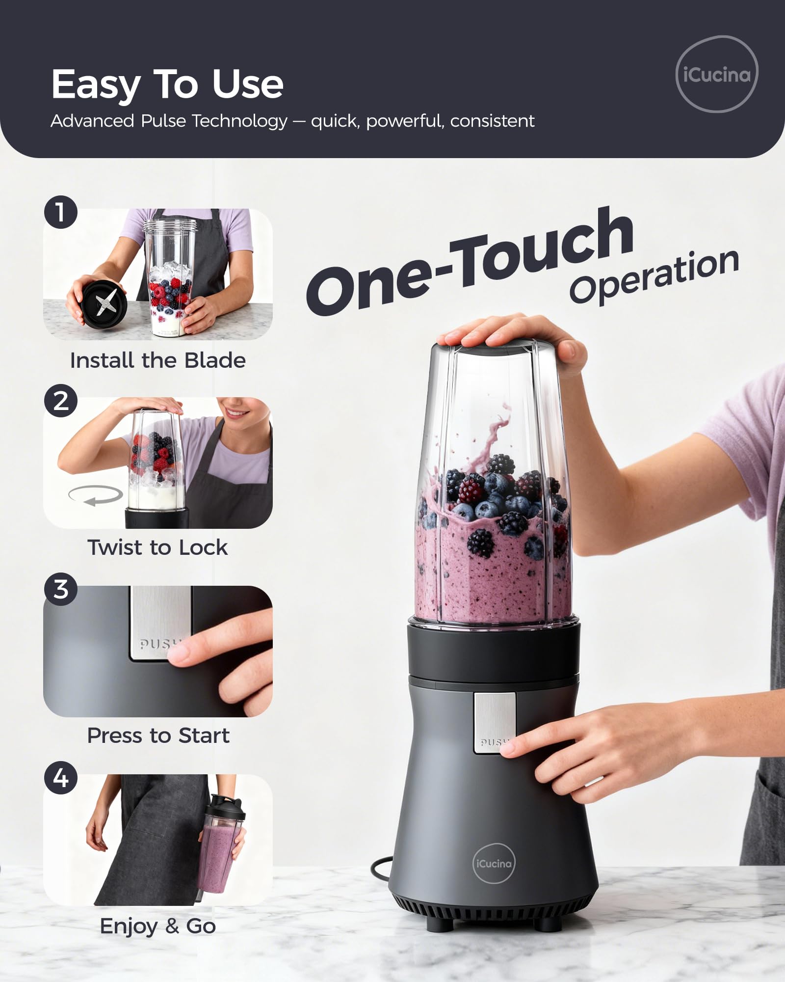 ICUCINA frozen-fruit-smoothies deliver consistent protein shakes