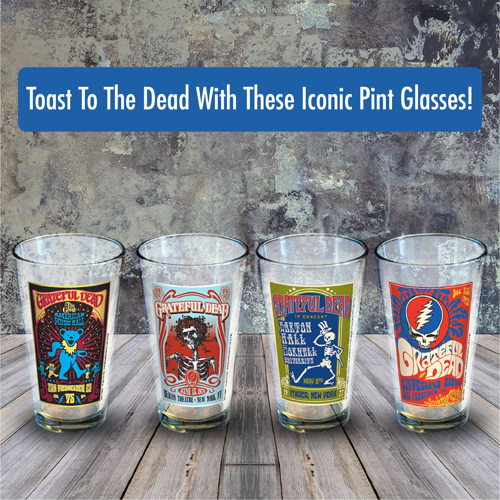 ICUP Grateful Dead pint glass for nightly gatherings and fan celebrations