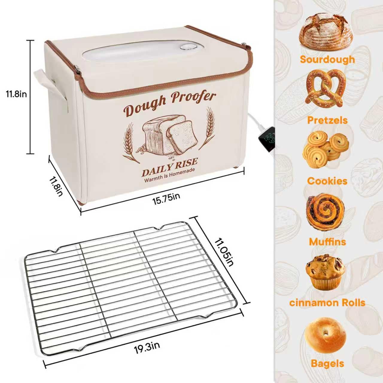 IDACYRIA foldable dough proofer compact design fits countertops