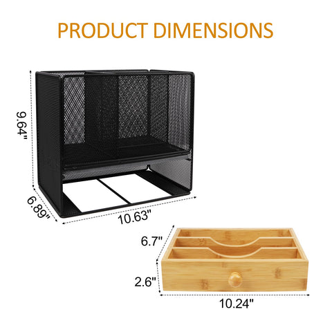Idcymoul three-section drawer helps store flatware and small kitchen tools.