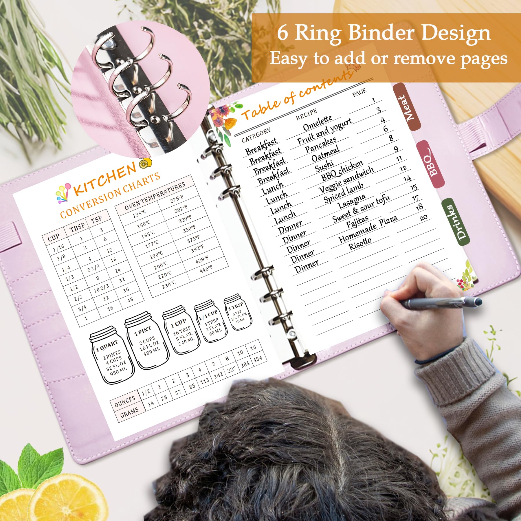 IdeaMarlle blank recipe pages provide space for notes and steps.