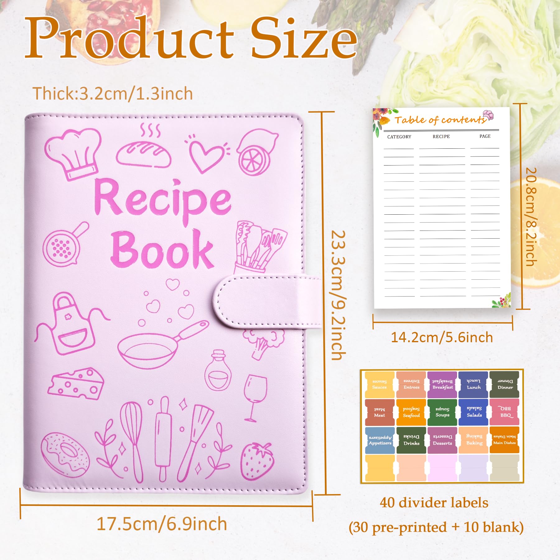 IdeaMarlle divider labels enable easy sorting of favorite recipes.