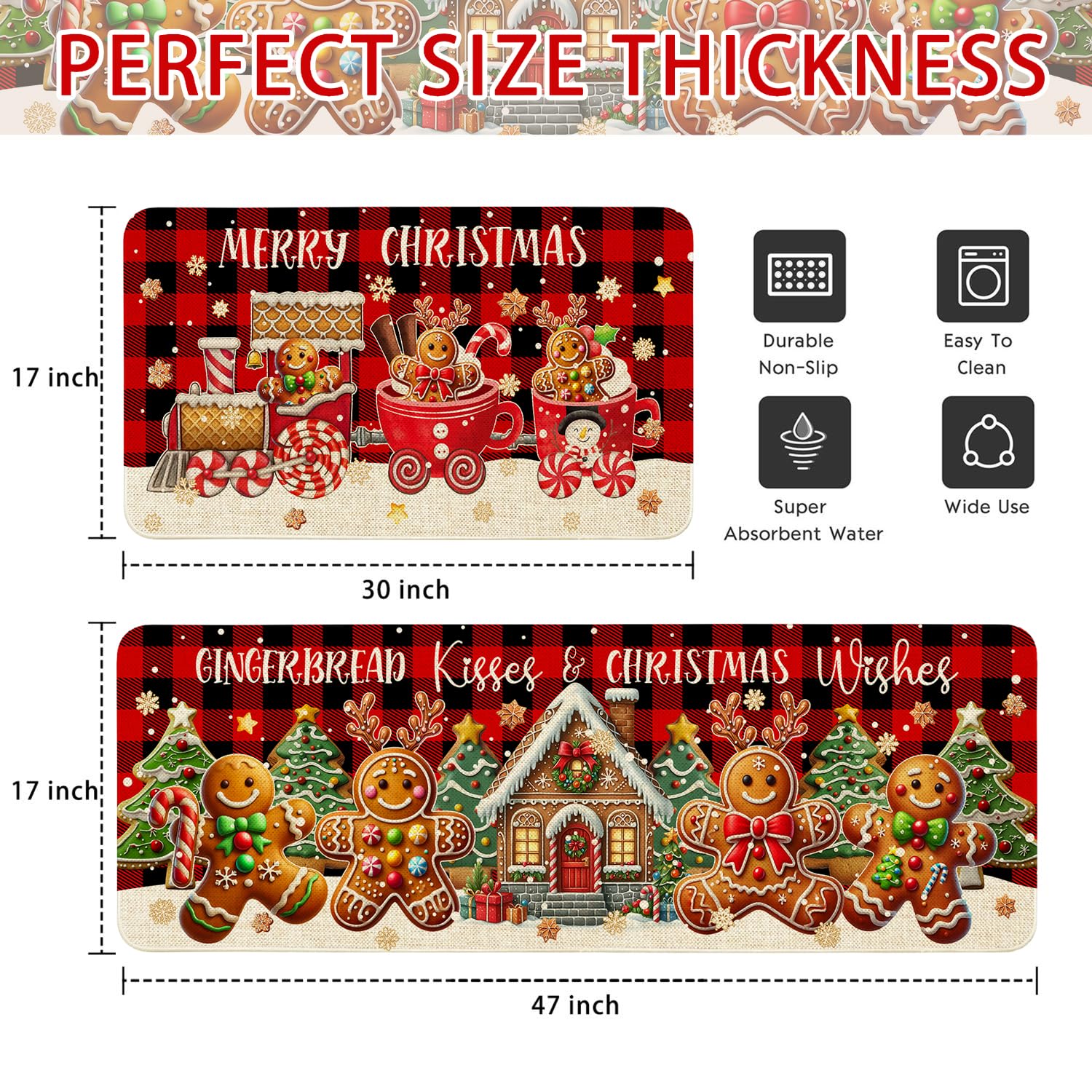 Ideasonna red buffalo plaid background adds festive style to any kitchen