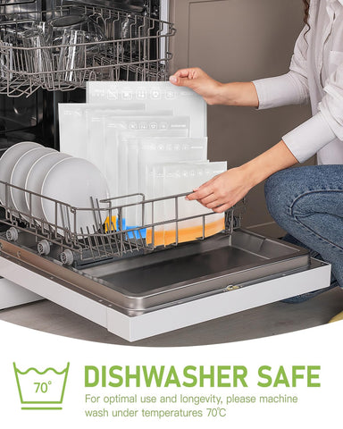 IDEATECH reusable freezer bags with clear design help quickly identify contents.