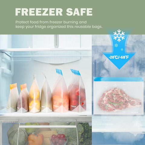 IDEATECH freezer-safe PEVA bags withstand minus 30 degrees Celsius