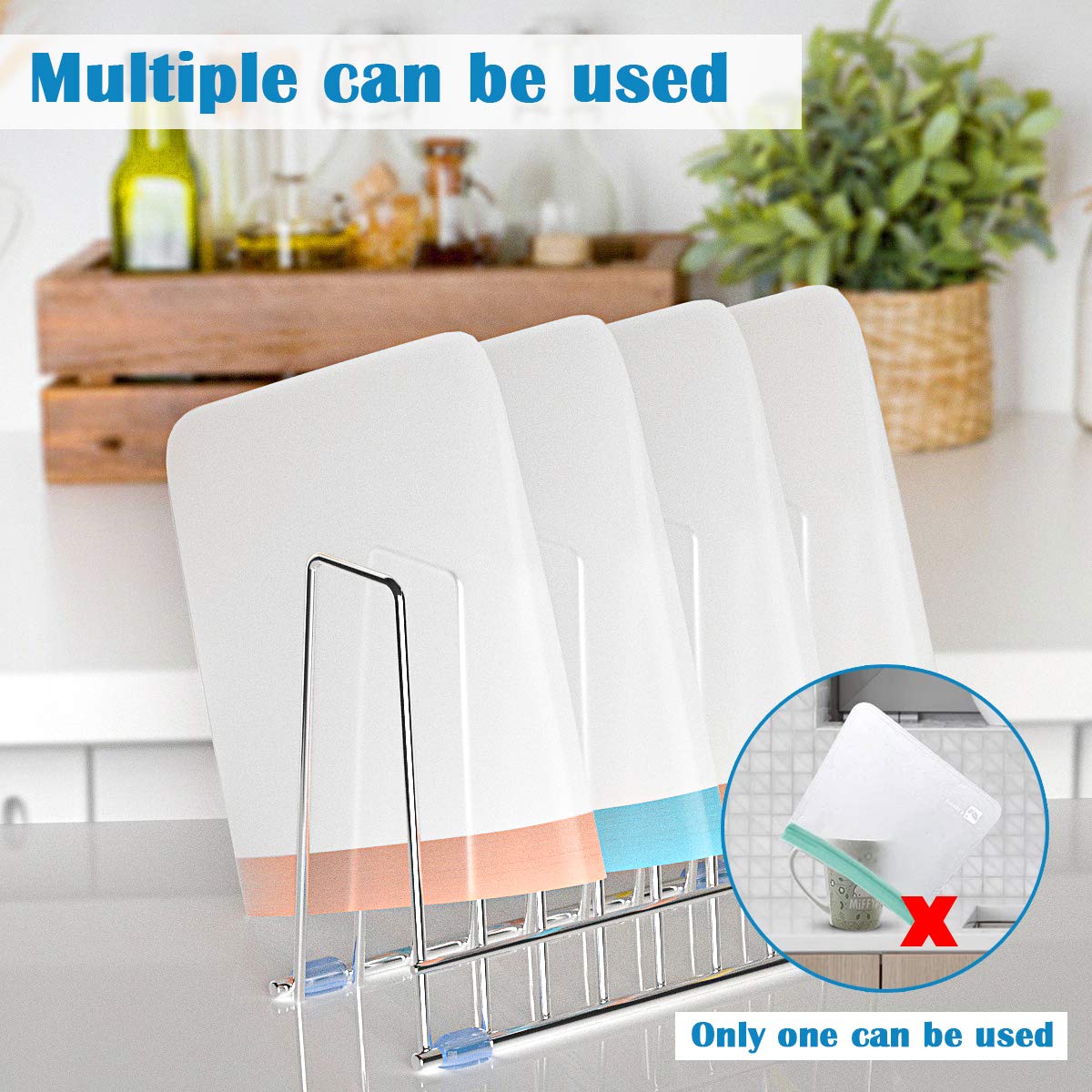 IDEATECH kitchen drying rack organizes tools and bags on the counter