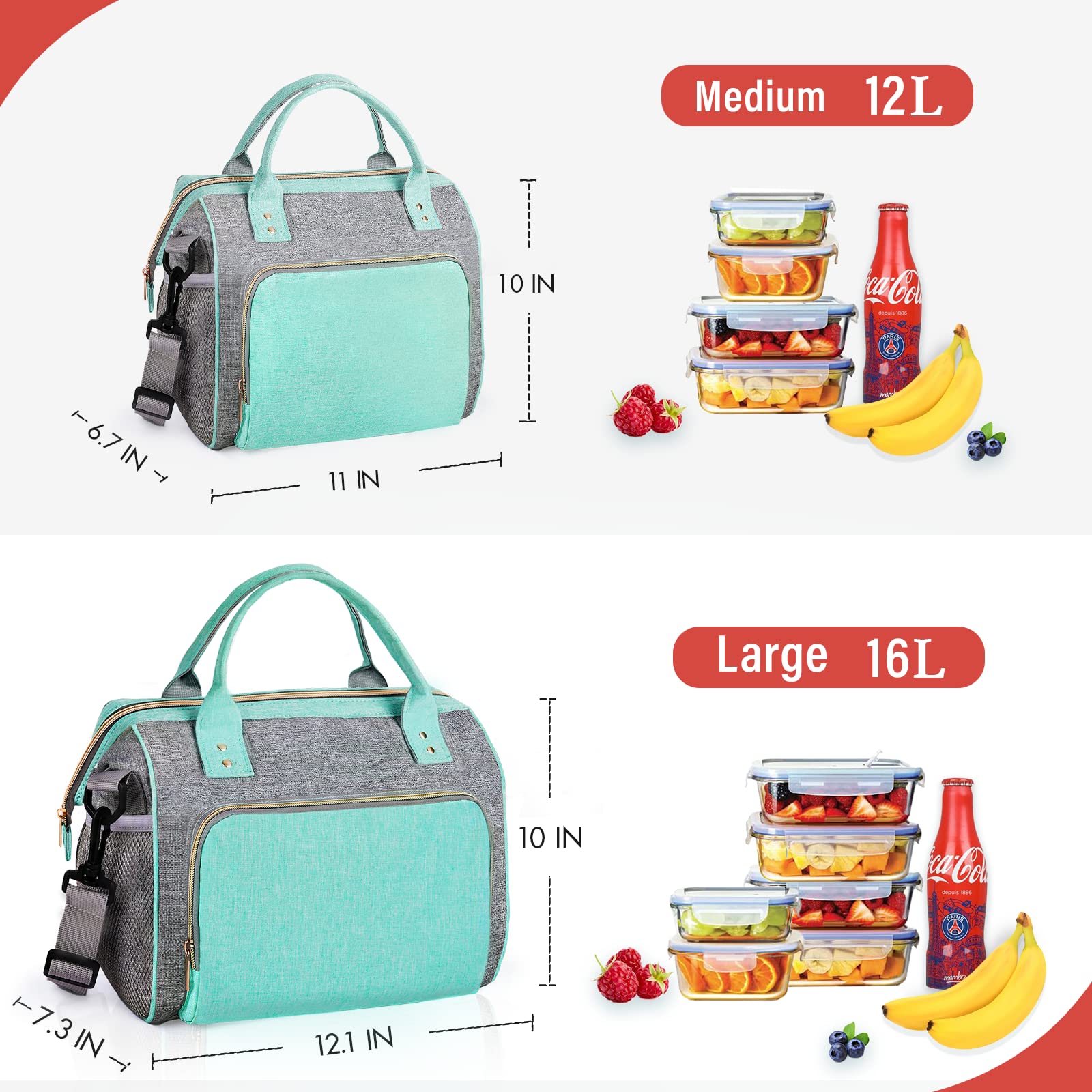 IDEATECH teal lunch bag presented as a gift-ready, stylish tote.