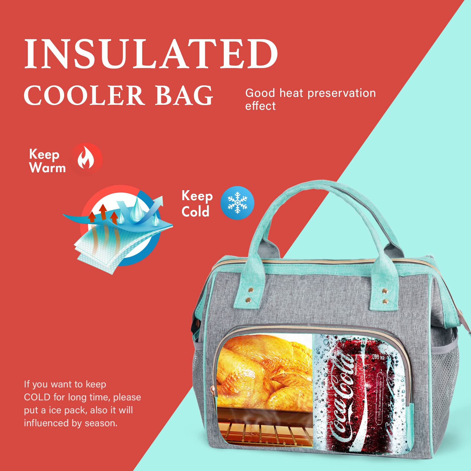 IDEATECH leakproof liner keeps contents secure during daily transport.