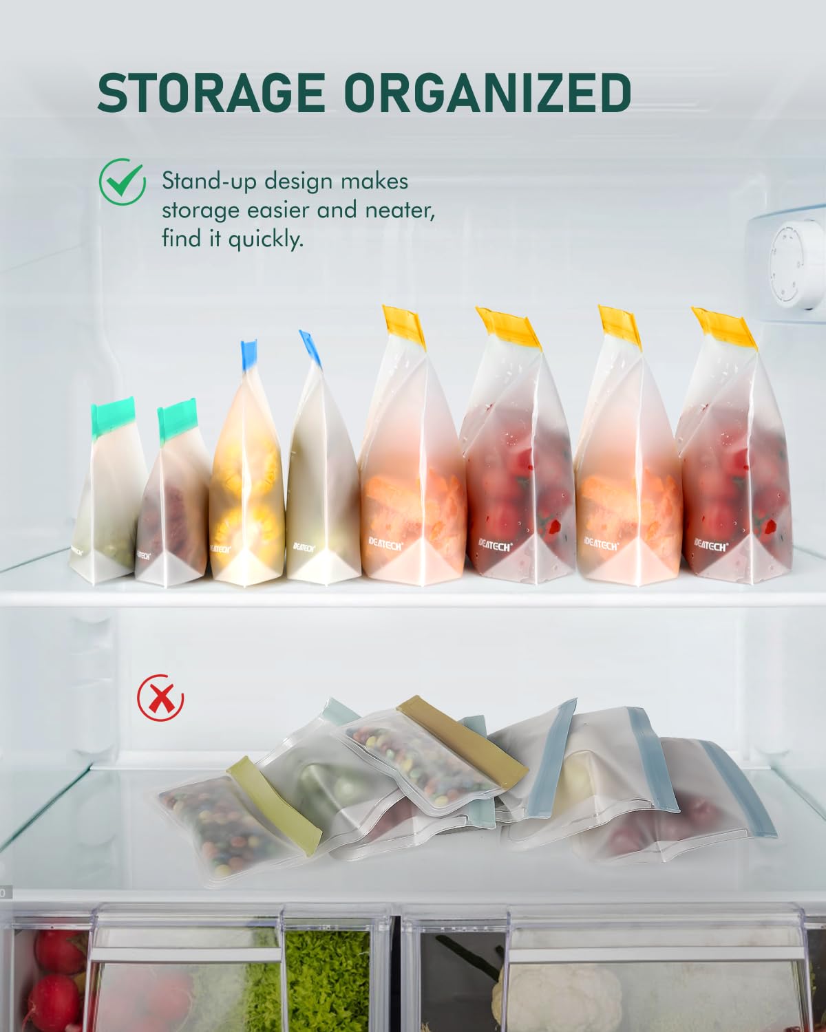 IDEATECH travel-friendly bags store snacks, cosmetics, or small items