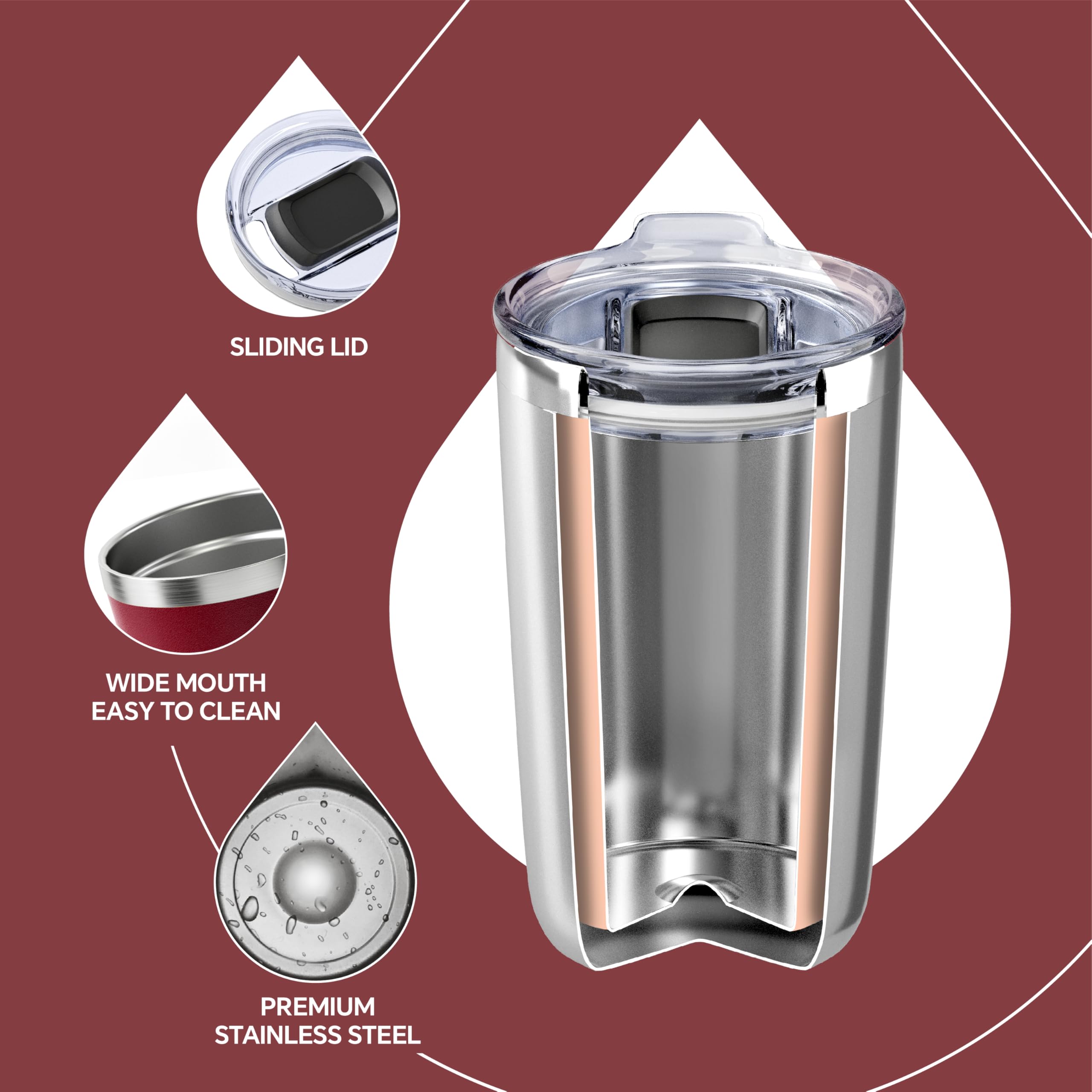 Ideus blood red-coated tumbler combines style with daily durability