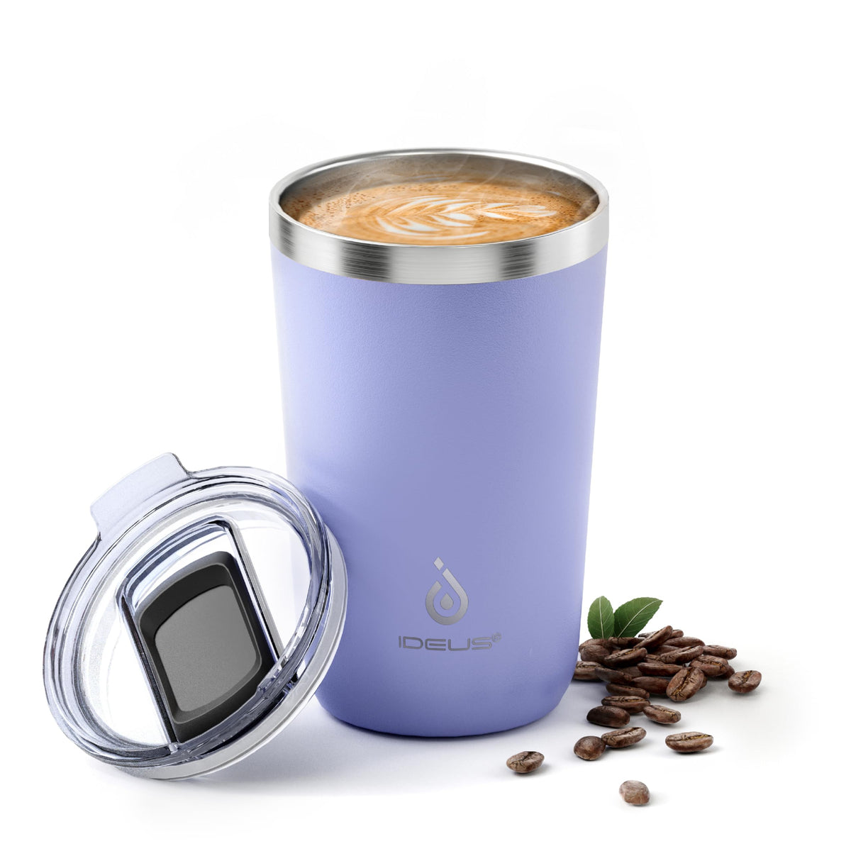 Ideus 20oz tumbler lavender purple front view highlights daily use and temperature control