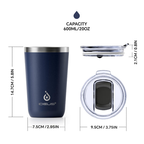 Silicone gasket lid provides splash-proof protection during travel.
