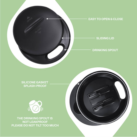 Ideus Avocado Green interior with stainless steel wall emphasizing food-grade durability.