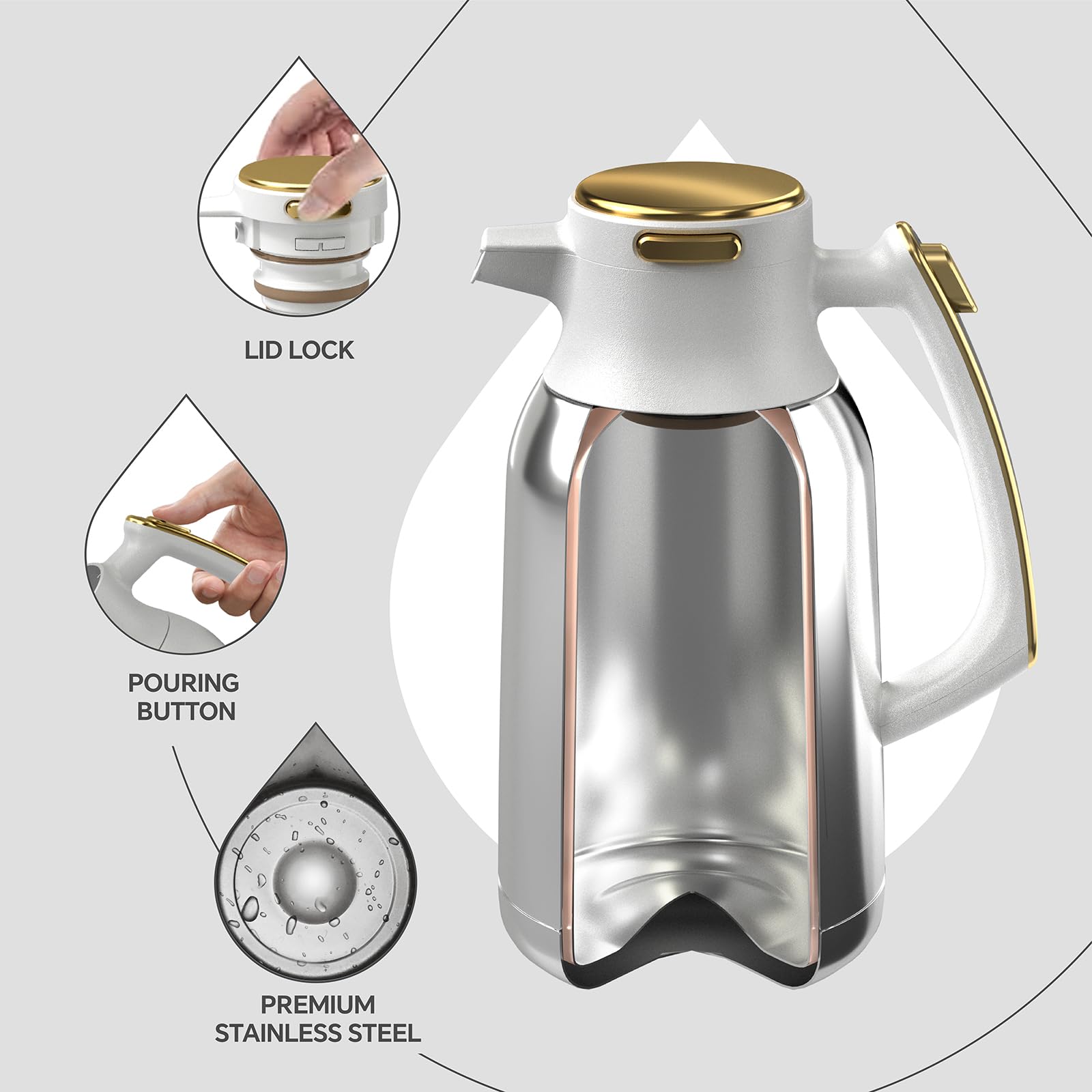 IDEUS wide-mouth opening eases cleaning and refilling