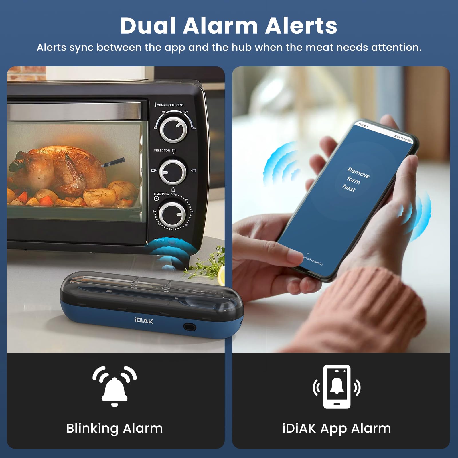 IDIAK dual sensors read internal and ambient temps quickly