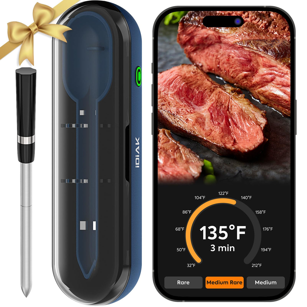 IDIAK wireless meat thermometer hub for precise temperature monitoring