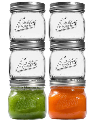 Ieavier 16oz wide-mouth mason jar for easy canning and visible food storage.