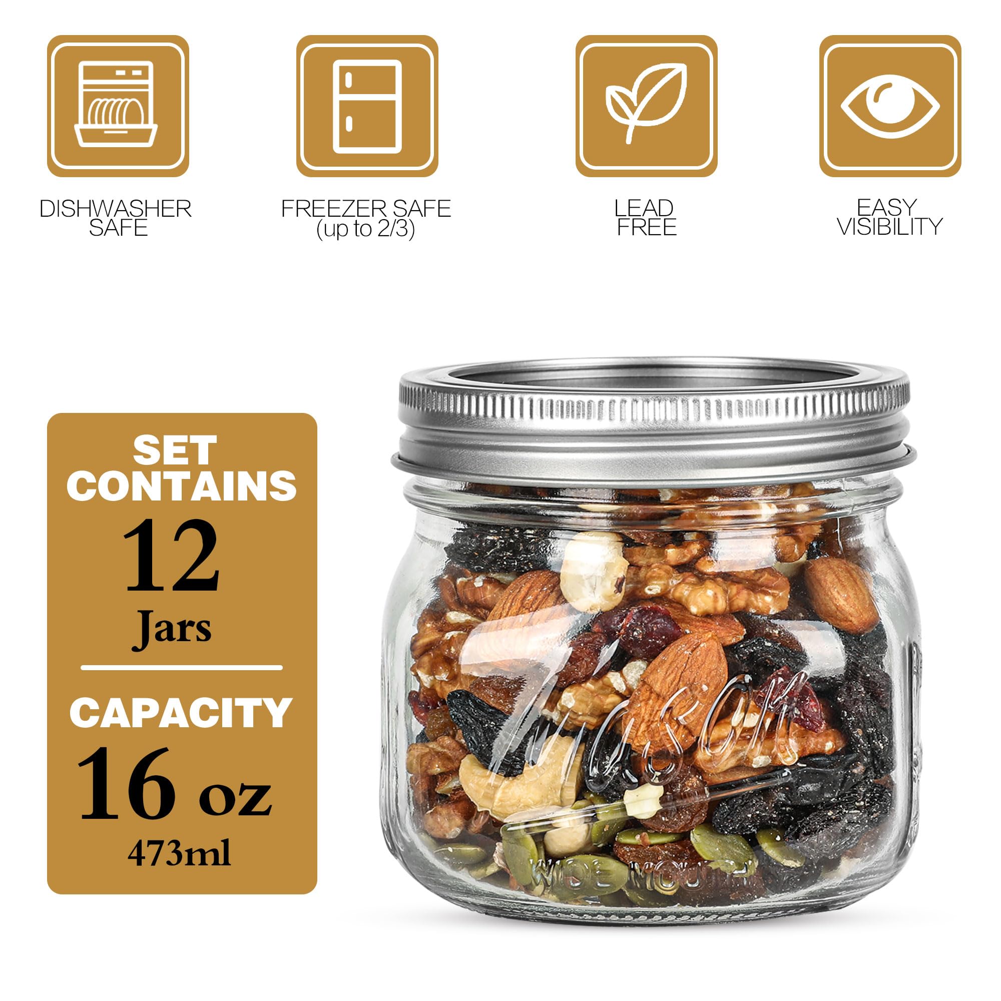 Ieavier airtight lid and band ensuring freshness and leak prevention.