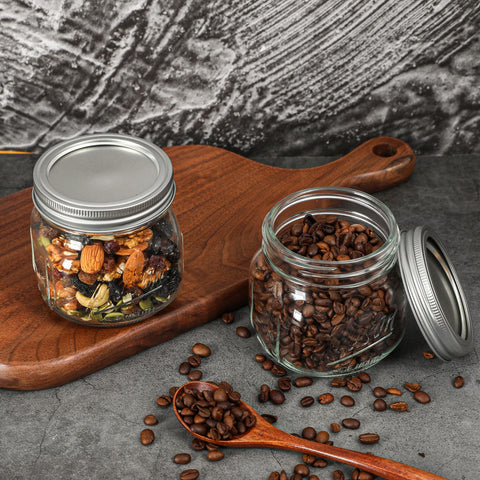 Ieavier jars compatible with dishwasher, microwave, and freezer use.