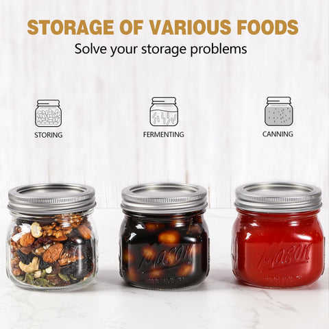 Ieavier clear glass jars suitable for decorative DIY gifts.