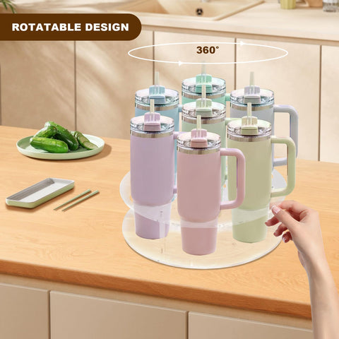 Clear acrylic IEEK syrup organizer complements any counter decor