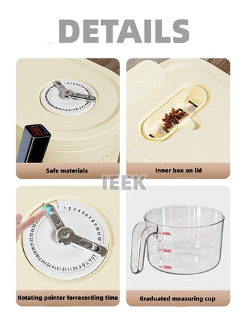 IEEK rice dispenser compact barrel design fits neatly in any kitchen