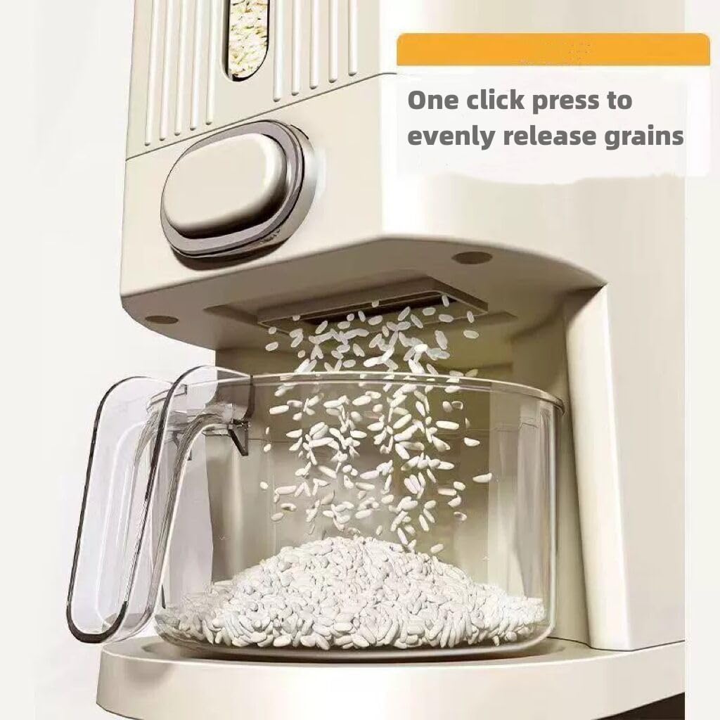 IEEK rice dispenser close-up of scale window for quick reserve checks