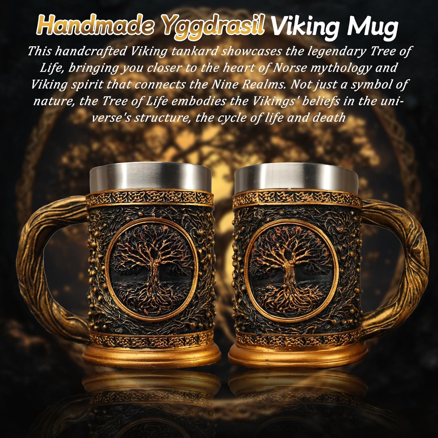 IELCJJ Heavy metal Viking mug decor adds bold statement to any room.