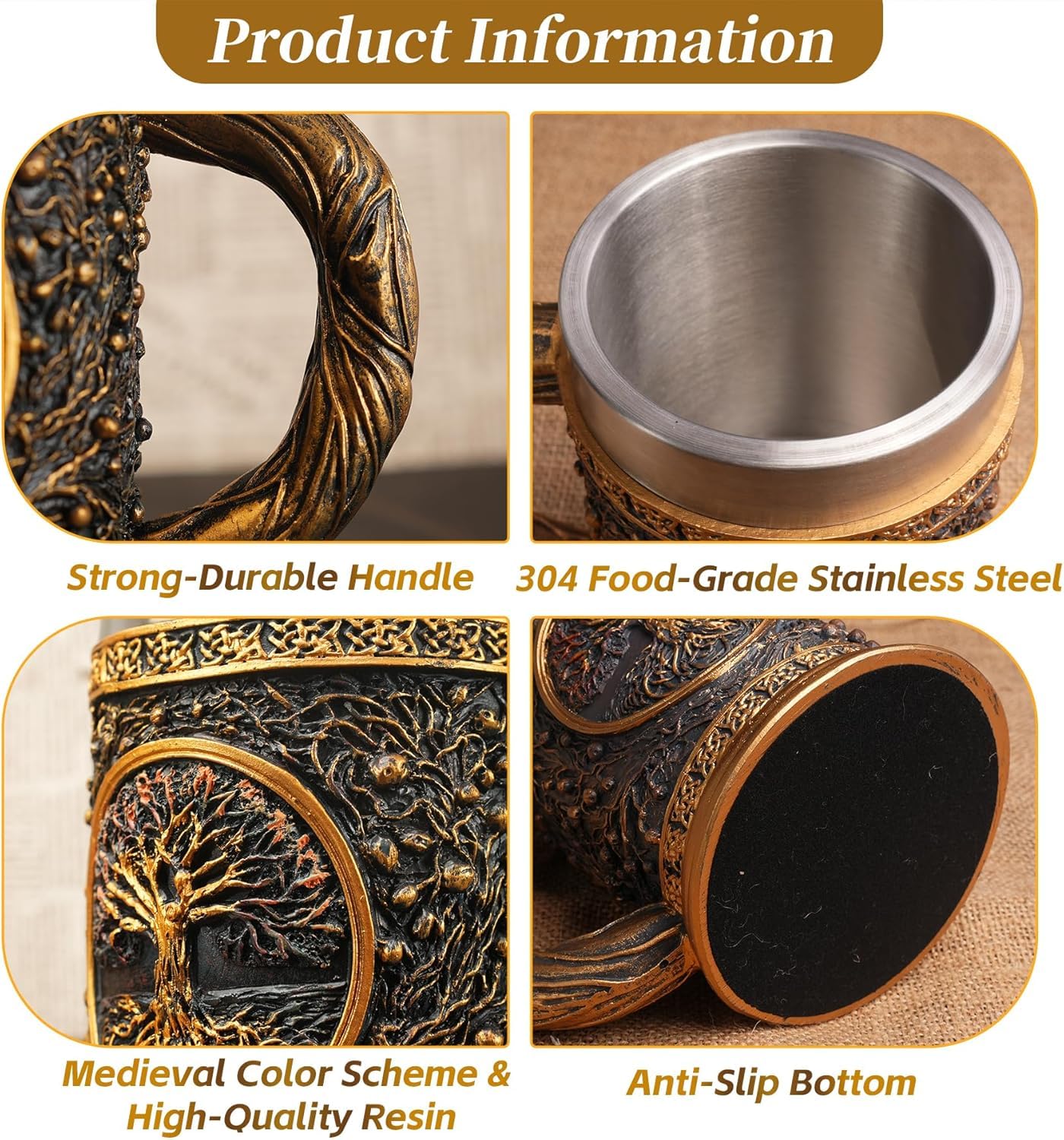 IELCJJ Resin art detail captures Norse craftsmanship and legend-inspired flair.
