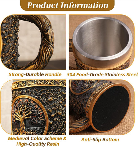 IELCJJ Resin art detail captures Norse craftsmanship and legend-inspired flair.