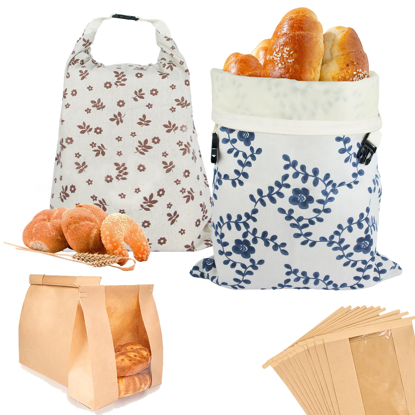 IELECMG bread bags with zipper provide breathable, secure storage for fresh bread.